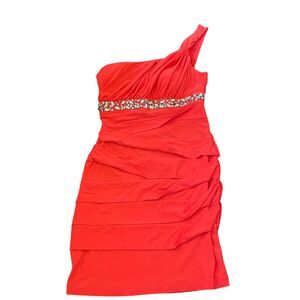 DEB 90s Y2k Mini Bodycon Dress Rhinestone Club HOCO Sexy Event Prom Bedazzled